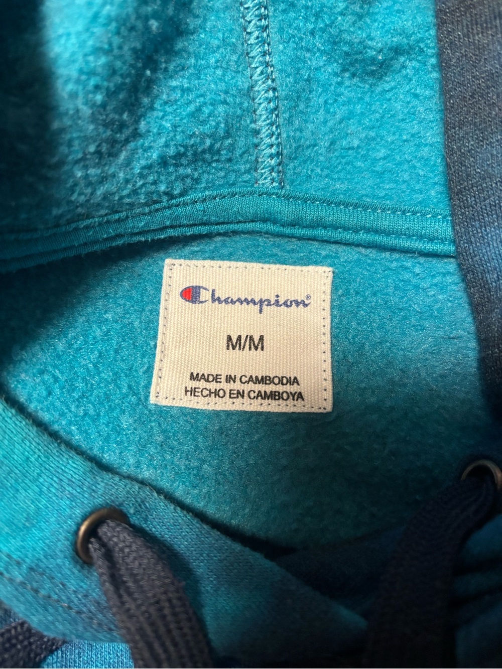 Champion Teal and Navy Tie-Dye Pullover Hoodie - Picture 4 of 4
